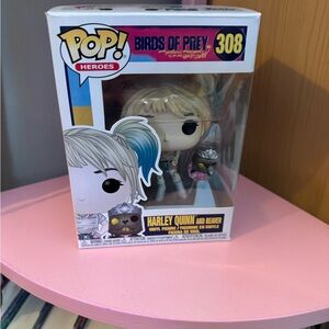 Funko Pop Harley Quinn with Blue and Pink Accents